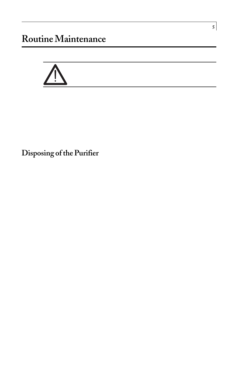 Routine maintenance, Disposing of the purifier | VICI NPM User Manual | Page 7 / 8