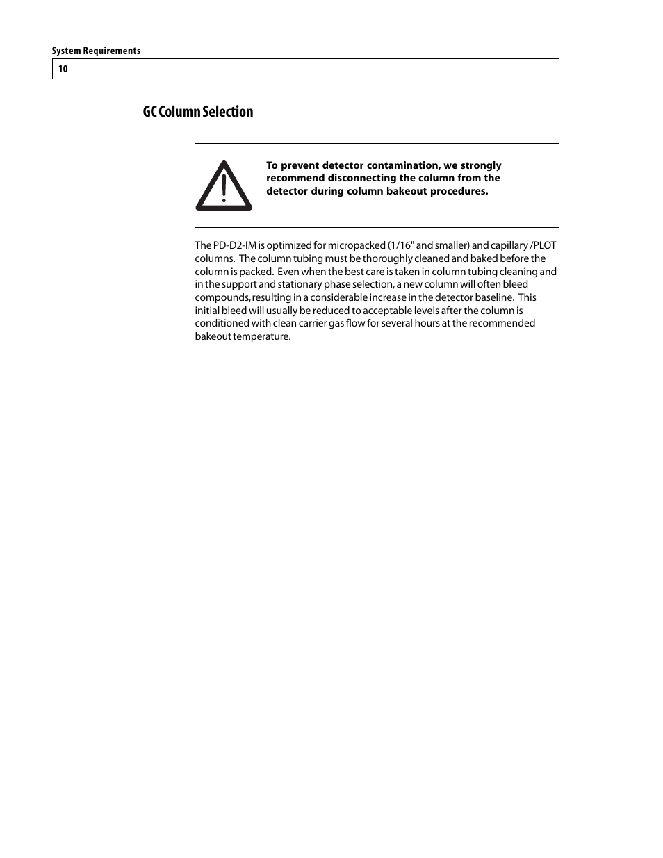 Gc column selection | VICI D-2-IM User Manual | Page 14 / 23