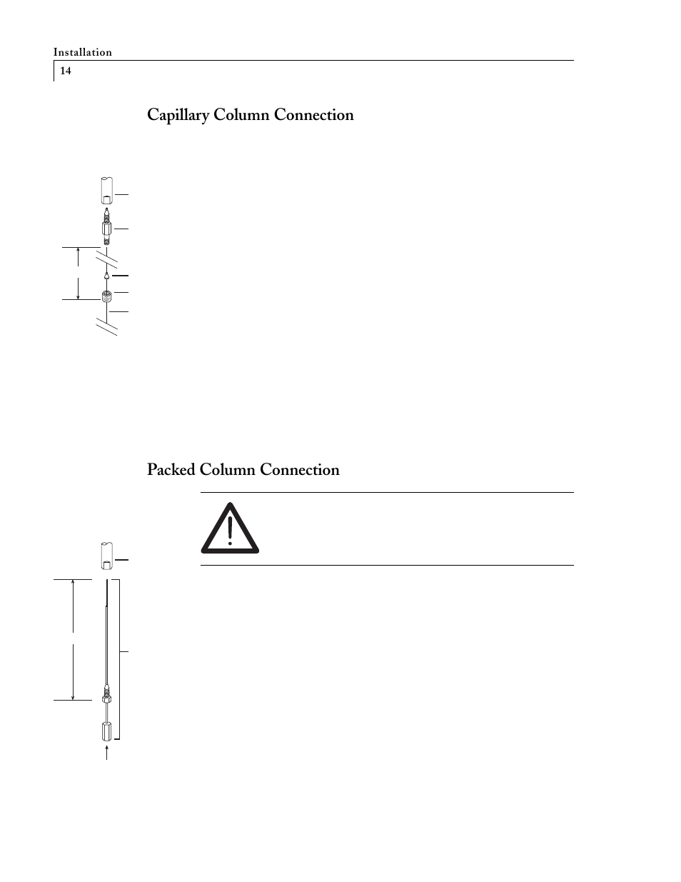 Capillary column connection, Packed column connection | VICI D-4-I Instruction Manual User Manual | Page 16 / 23