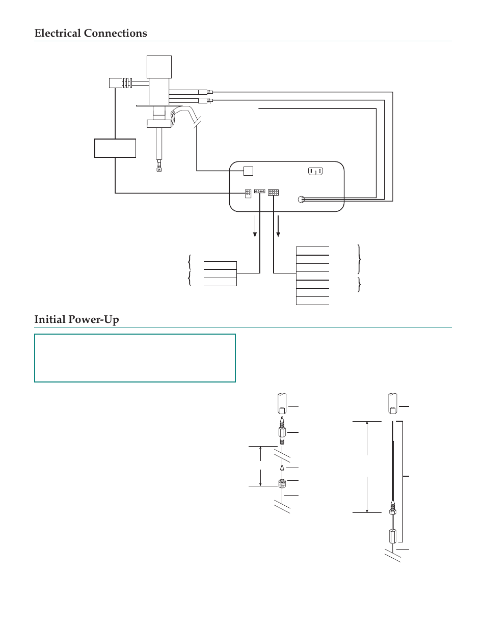 Initial power-up electrical connections, Caution | VICI D-4-I Quick Start User Manual | Page 2 / 4