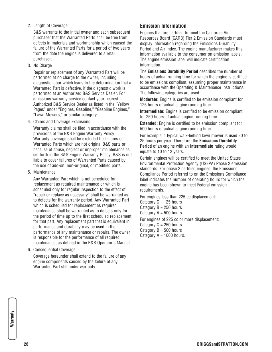 Servicio común despi | Briggs & Stratton 020330-0 User Manual | Page 26 / 60