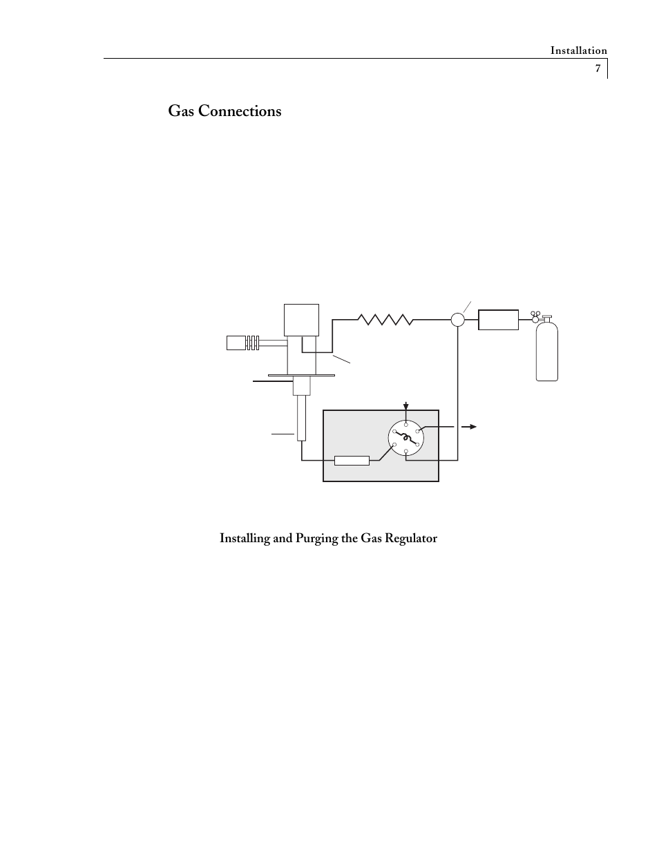 Gas connections, Installing and purging the gas regulator | VICI D-4-I-SH14-R User Manual | Page 11 / 23