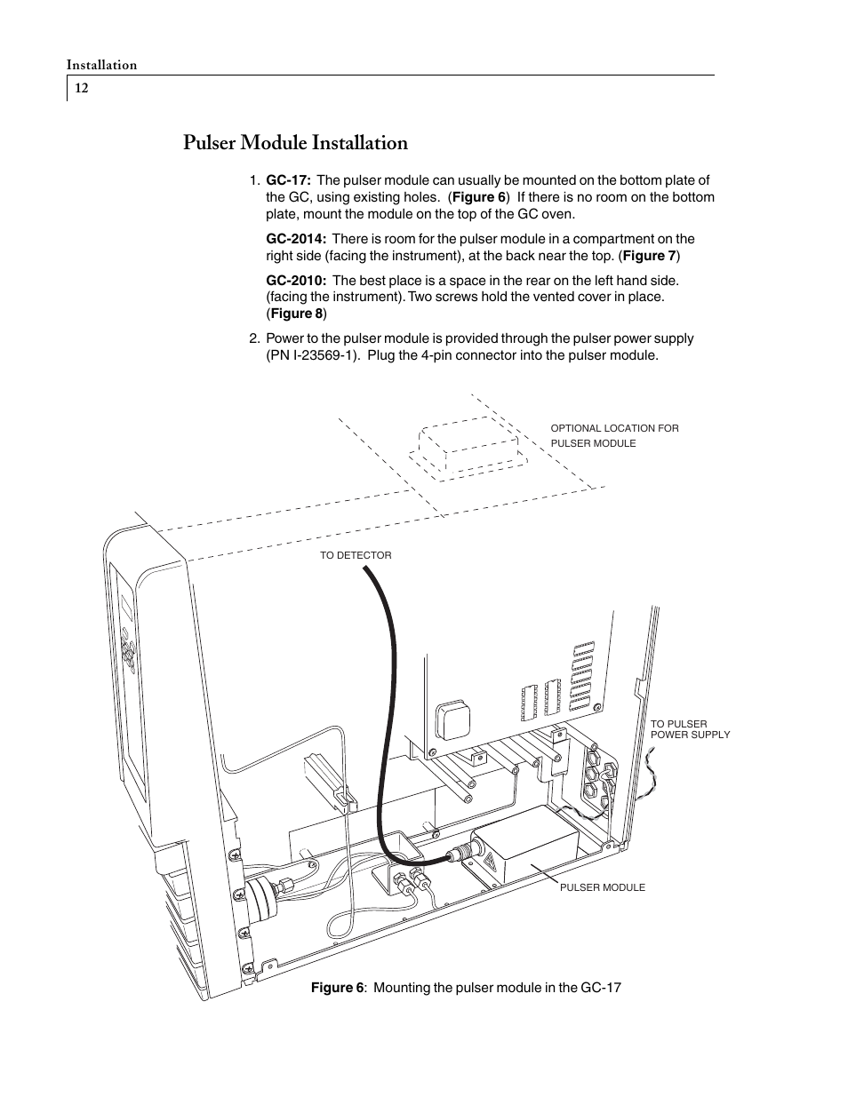 Pulser module installation | VICI D-4-I-SH17-R User Manual | Page 16 / 25