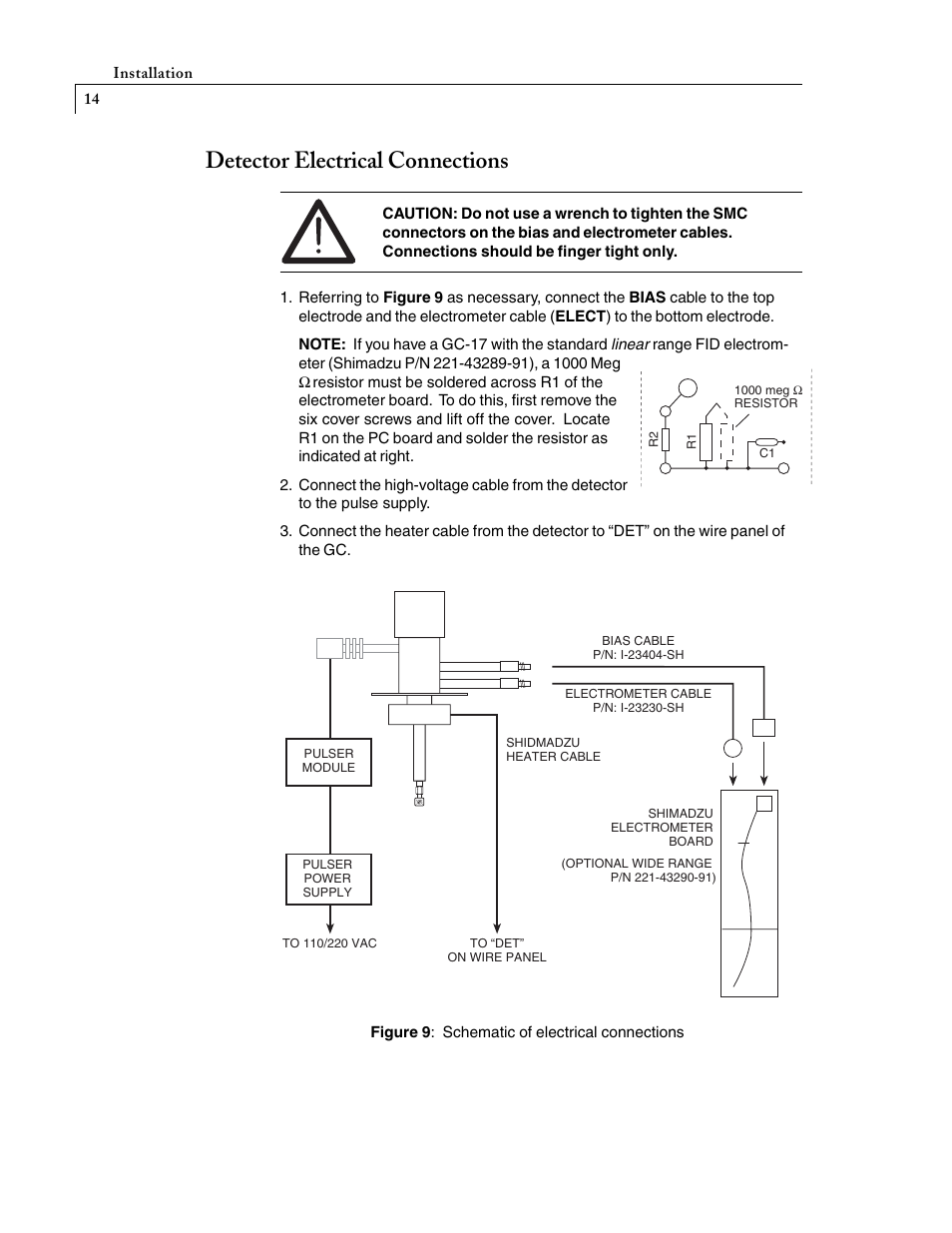 Detector electrical connections | VICI D-4-I-SH17-R User Manual | Page 18 / 25