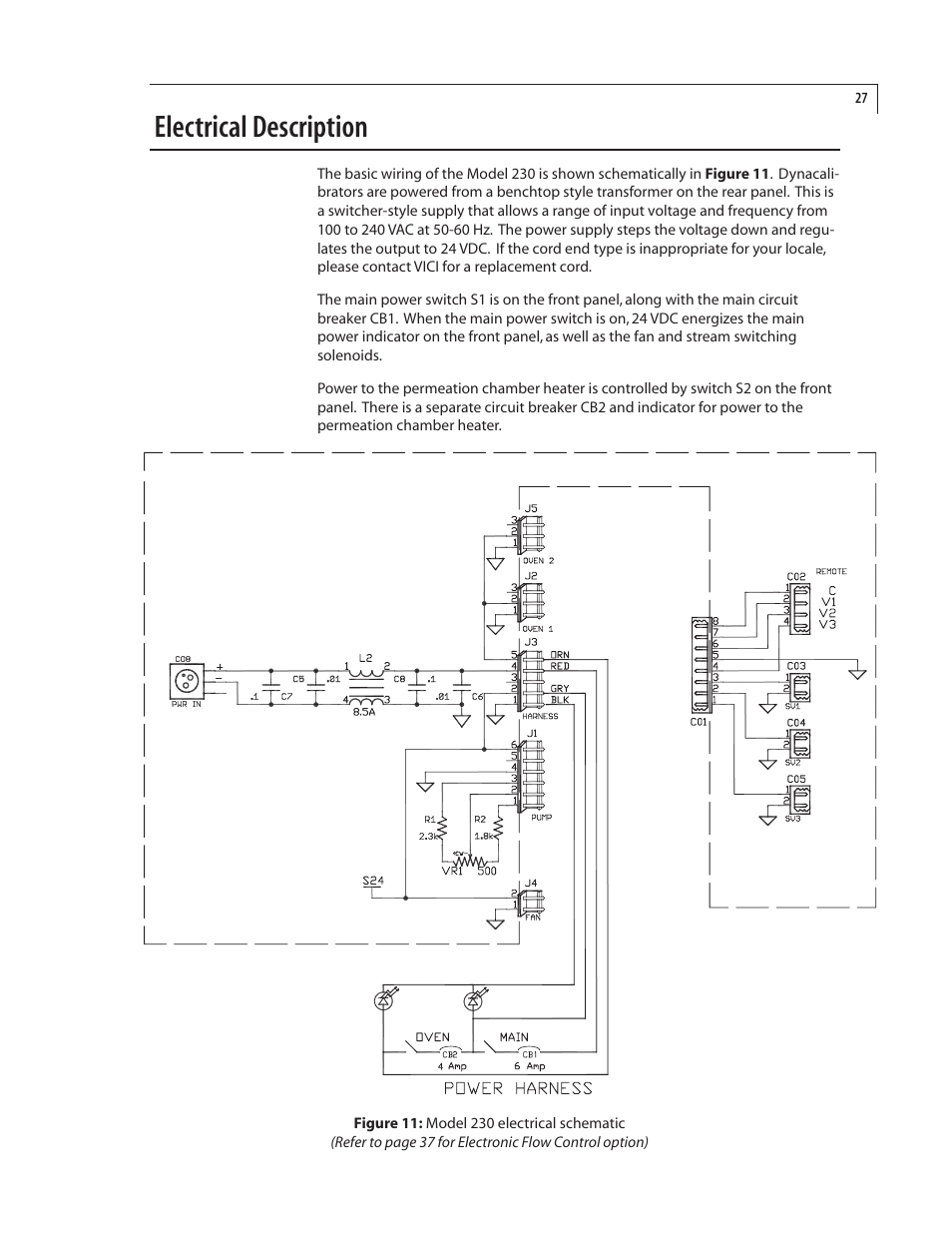 Electrical description | VICI 230 Dynacalibrator User Manual | Page 31 / 42