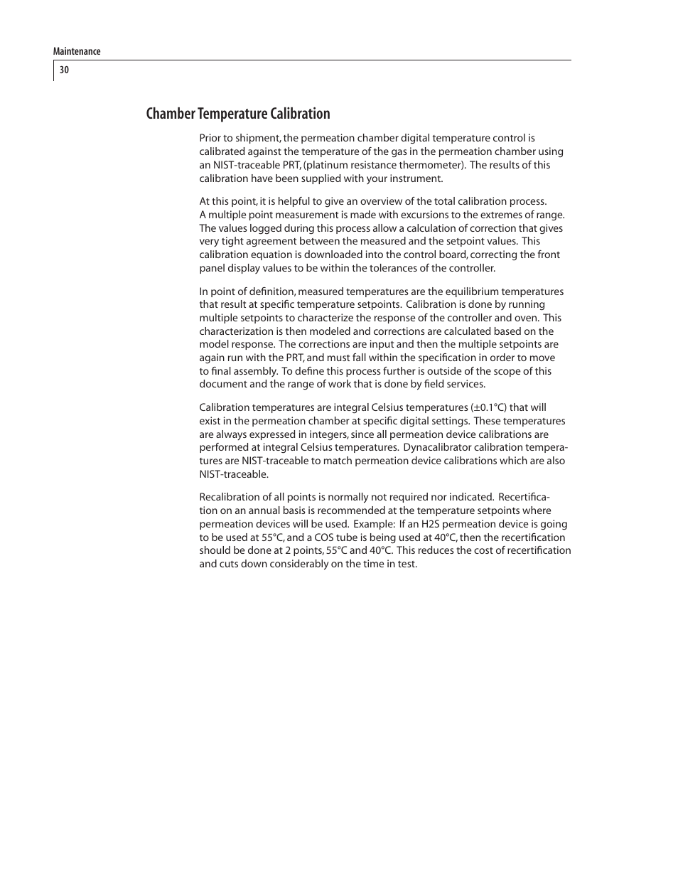 Chamber temperature calibration | VICI 230 Dynacalibrator User Manual | Page 34 / 42