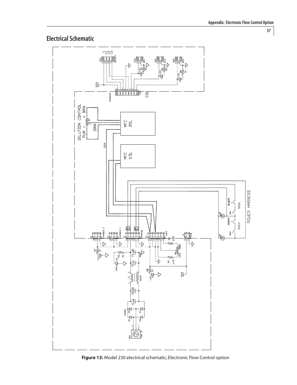 Electrical schematic | VICI 230 Dynacalibrator User Manual | Page 41 / 42