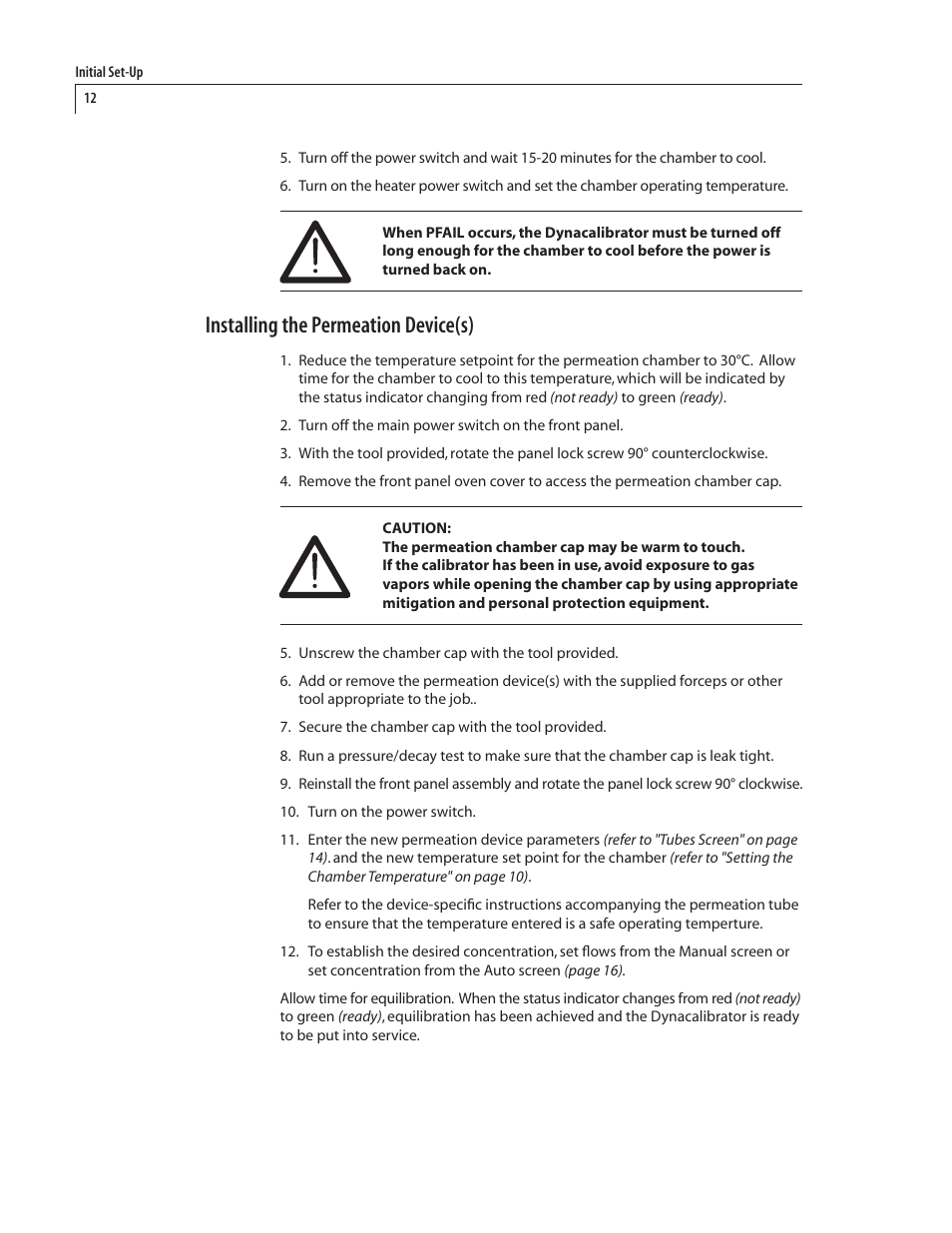 Installing the permeation device(s) | VICI 235 Dynacalibrator User Manual | Page 16 / 31