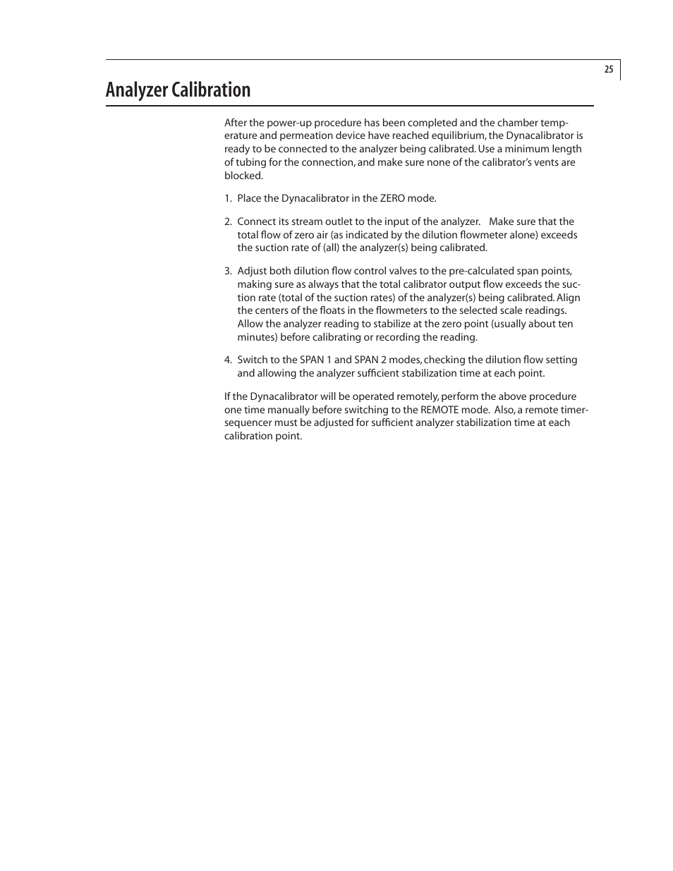 Analyzer calibration | VICI 450 Dynacalibrator User Manual | Page 29 / 44