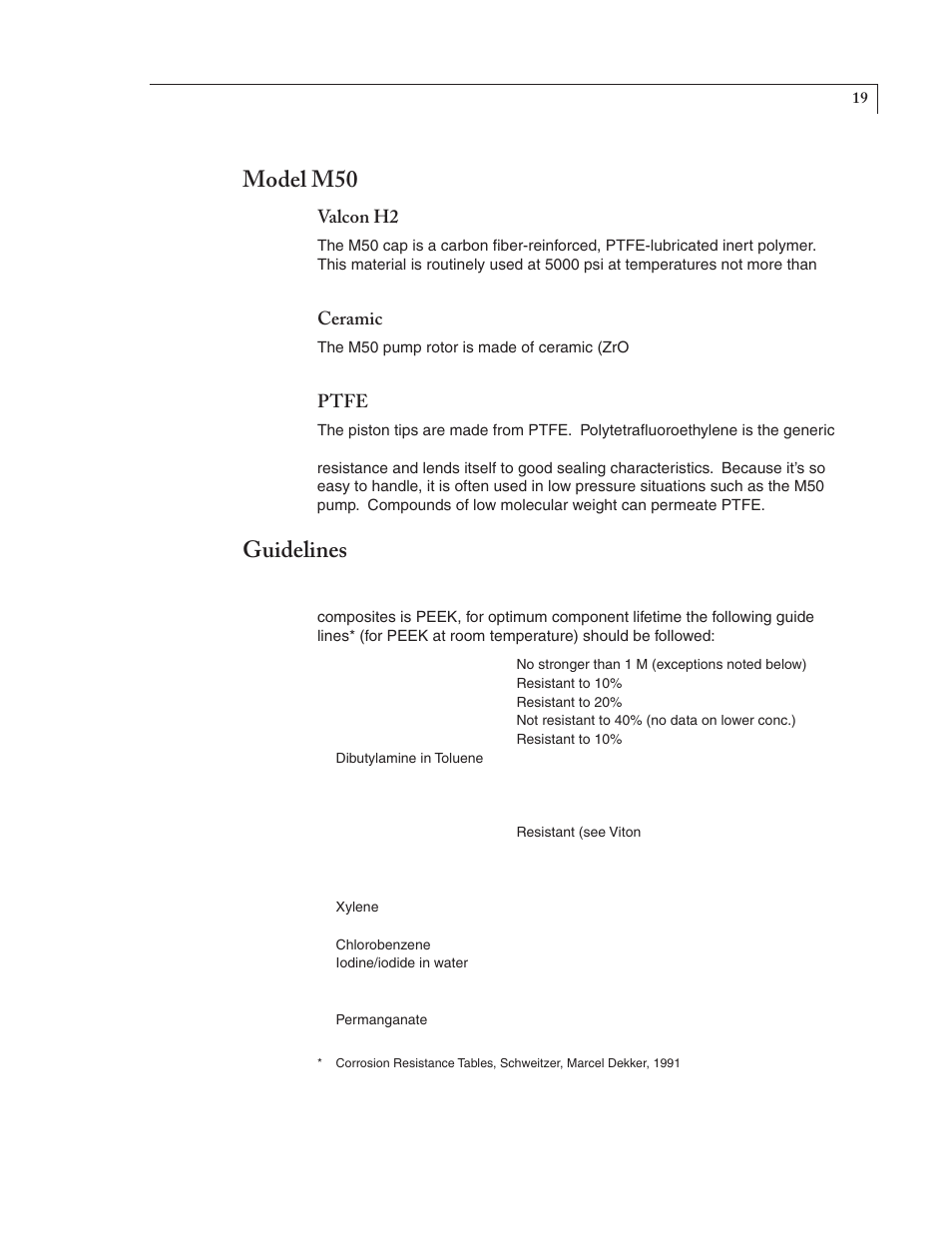Model m50, Guidelines | VICI M Series User Manual | Page 23 / 34