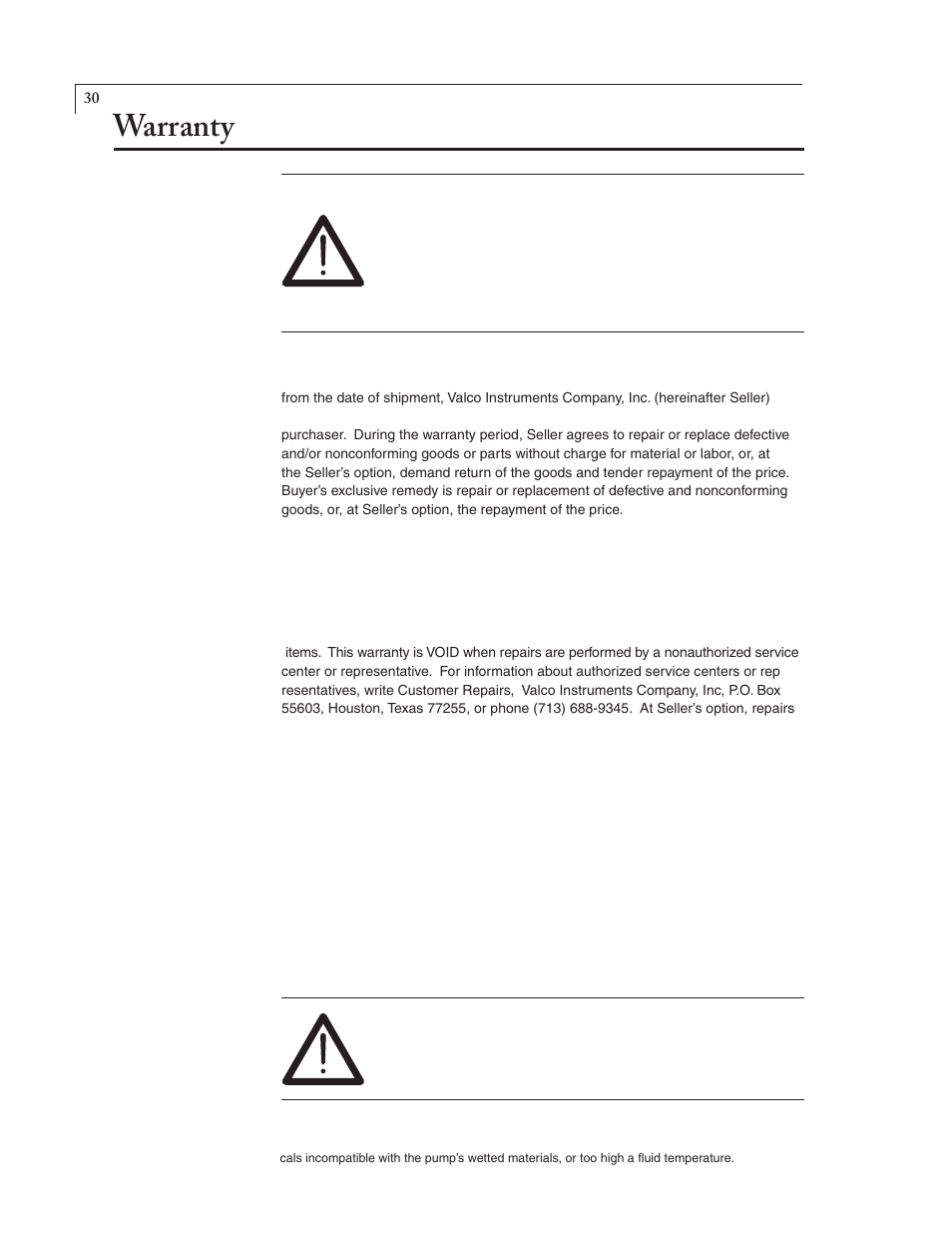 Warranty | VICI M Series User Manual | Page 34 / 34