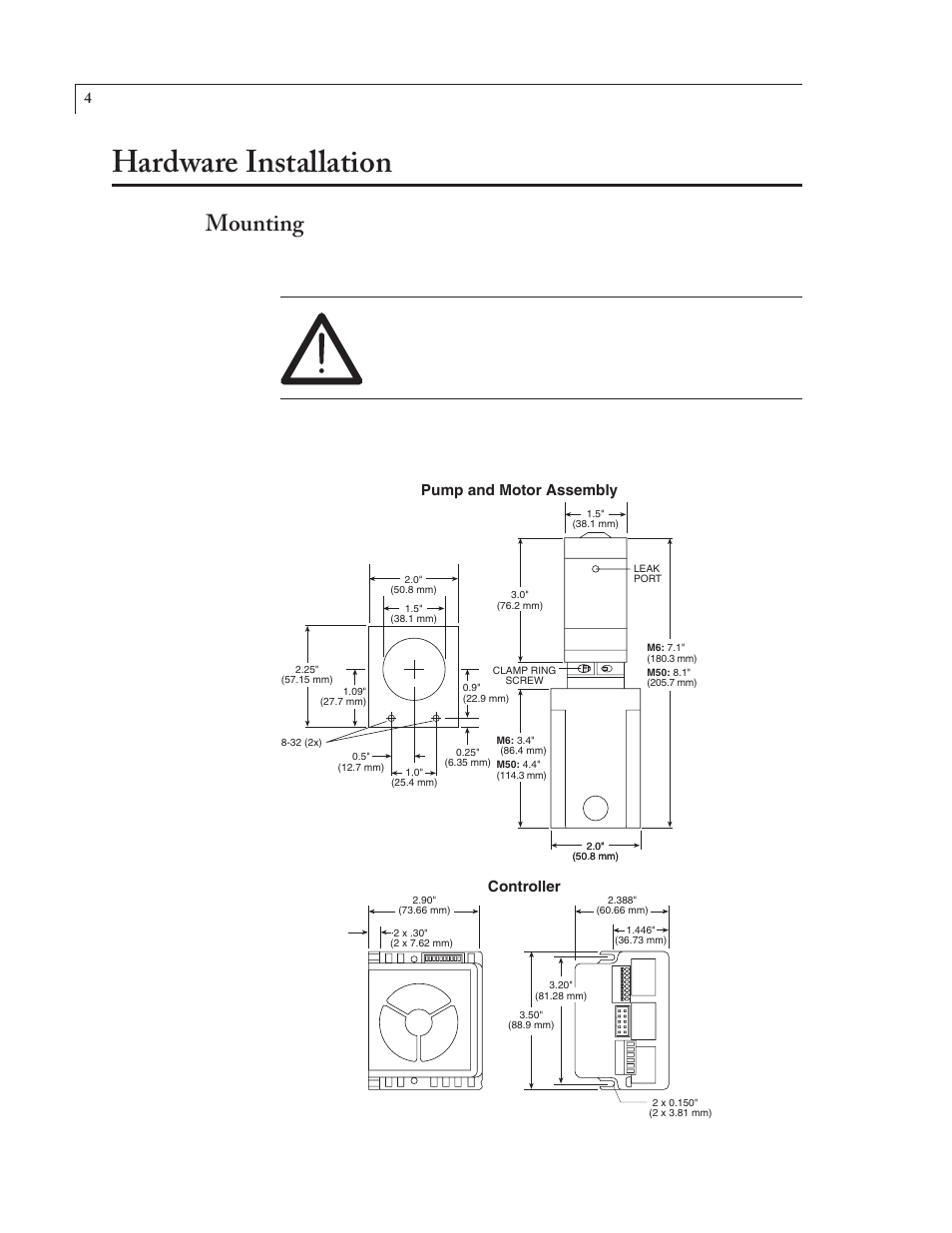 Hardware installation, Mounting, Controller | VICI M Series User Manual | Page 8 / 34