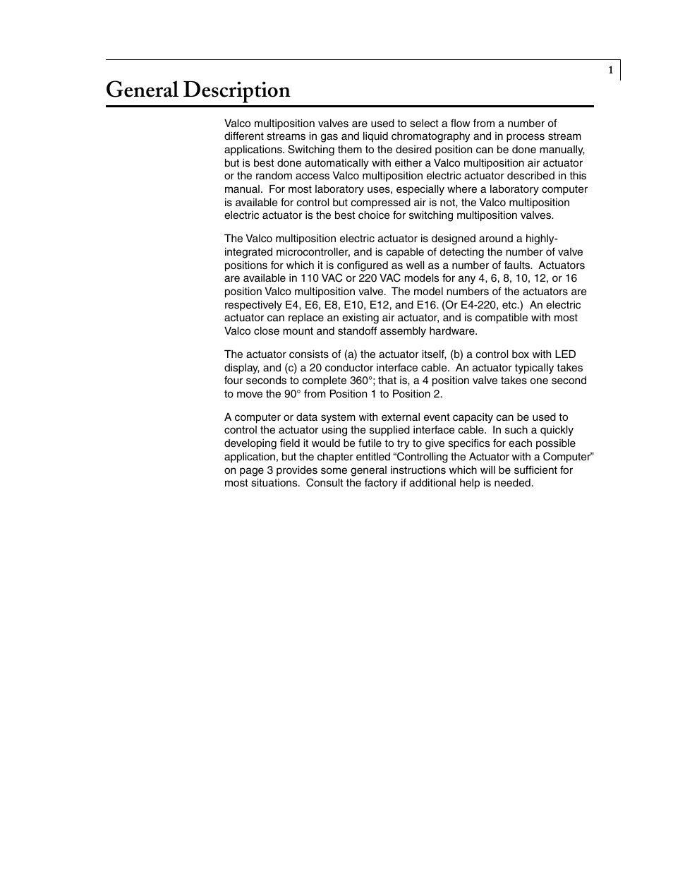 General description | VICI Selectors (multiposition) Standard electric User Manual | Page 3 / 32