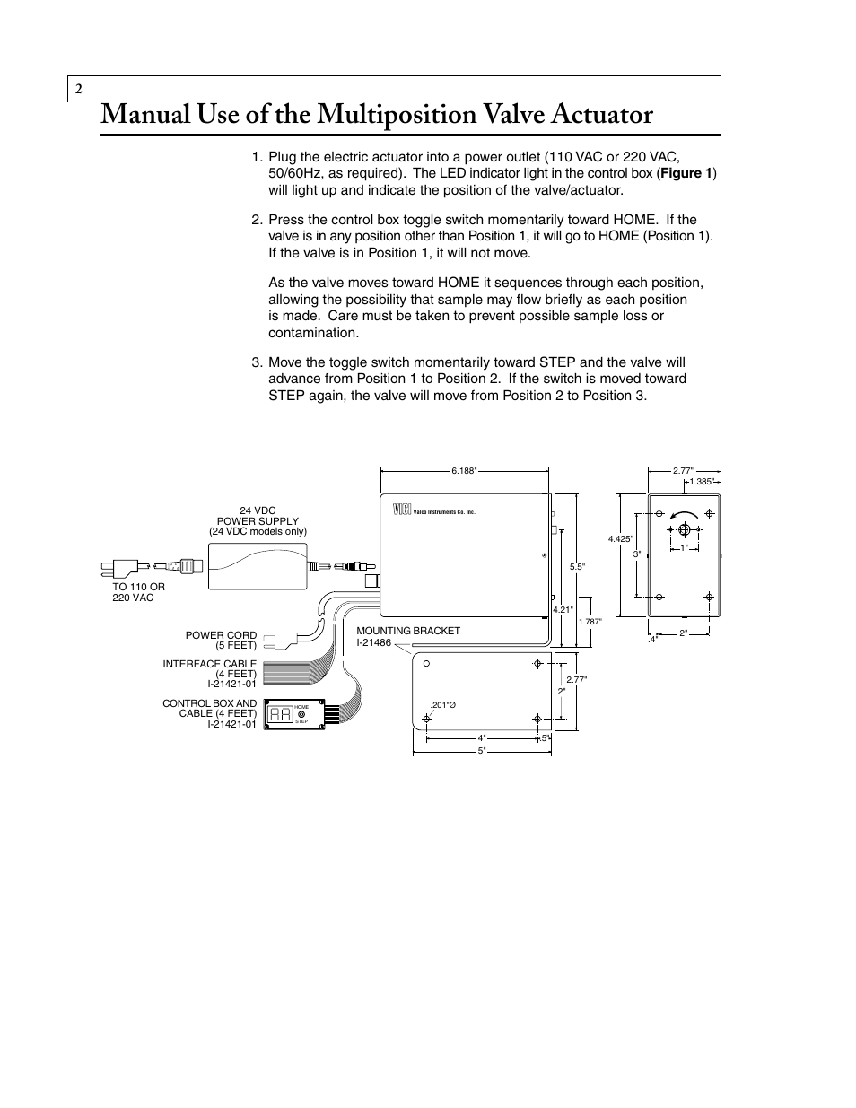 Manual use of the multiposition valve actuator | VICI Selectors (multiposition) Standard electric User Manual | Page 4 / 32