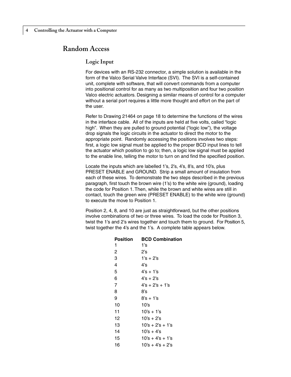 Random access | VICI Selectors (multiposition) Standard electric User Manual | Page 6 / 32