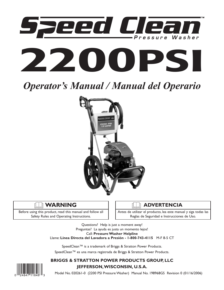 Briggs & Stratton 020261-0 User Manual | 36 pages