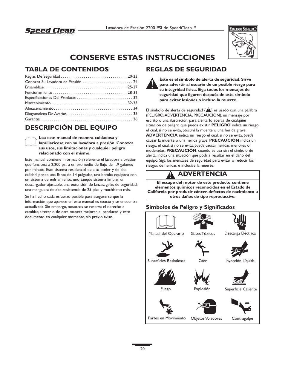 Briggs & Stratton 020261-0 User Manual | Page 20 / 36
