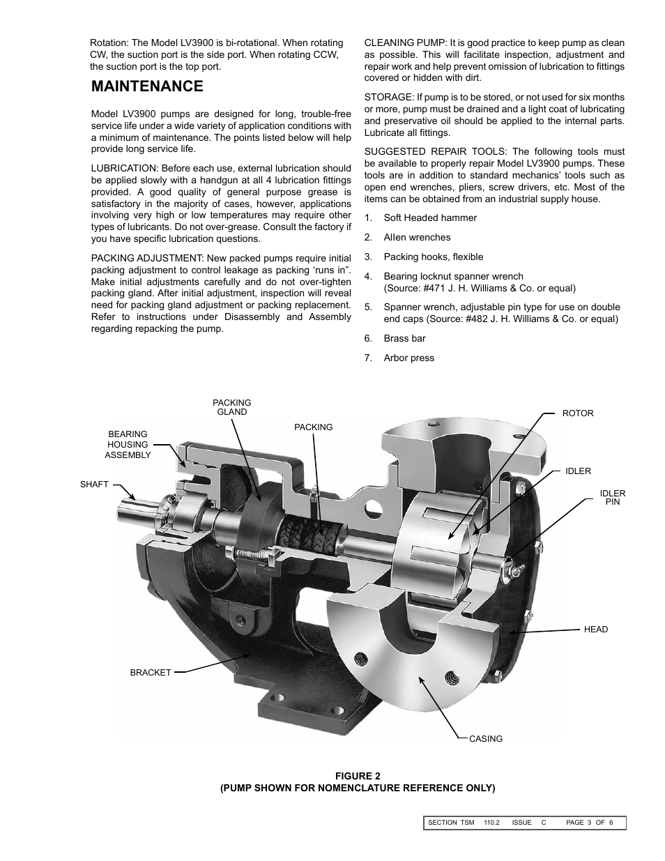 Maintenance | Viking Pump TSM110.2: Heavy Duty LV3900 User Manual | Page 3 / 6