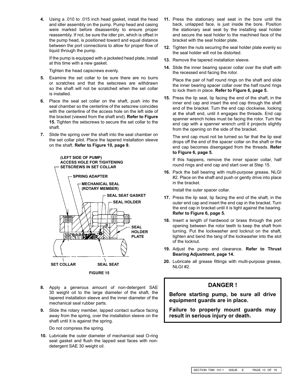 Danger | Viking Pump TSM141.1: G-LL 125/4125 User Manual | Page 13 / 16