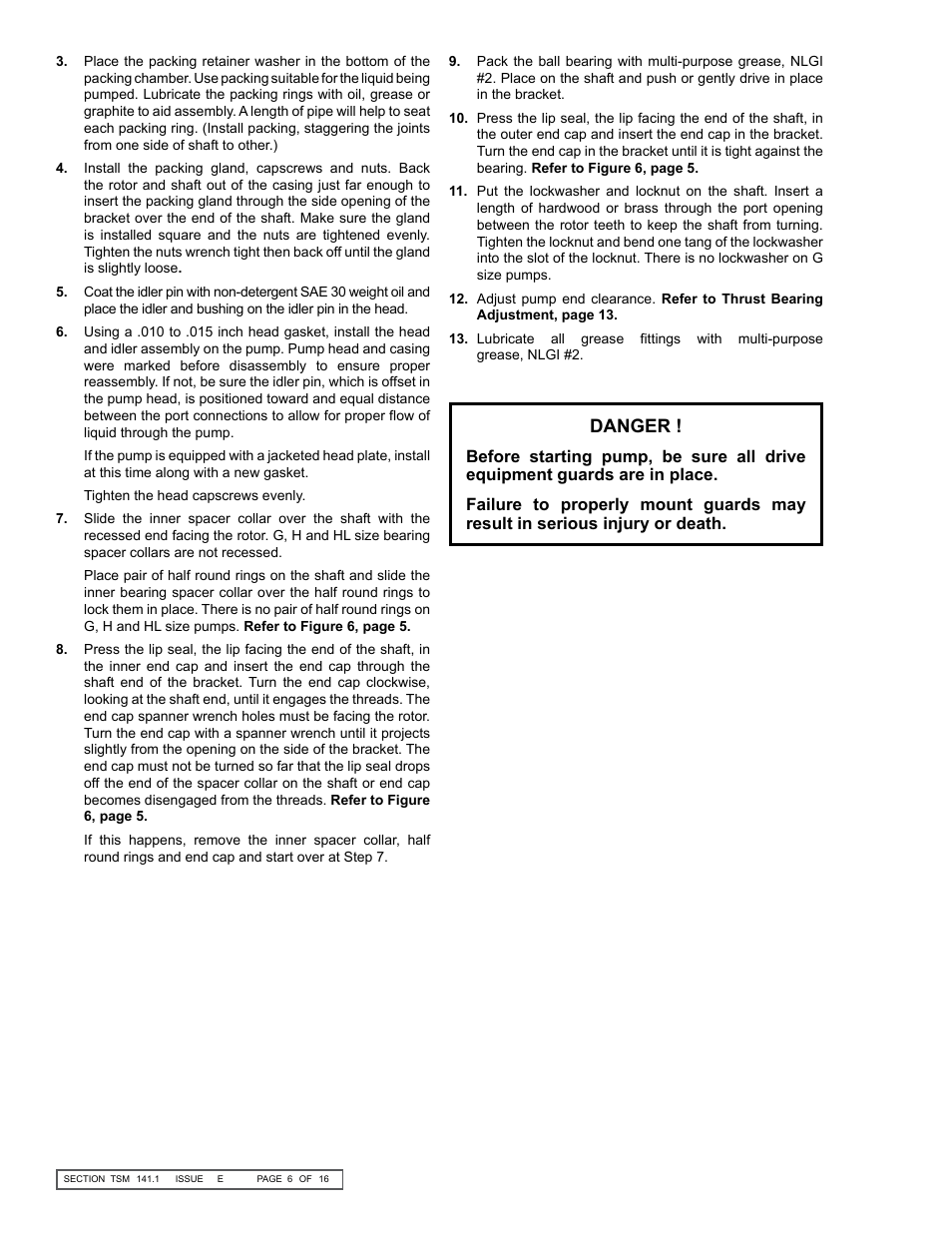 Danger | Viking Pump TSM141.1: G-LL 125/4125 User Manual | Page 6 / 16