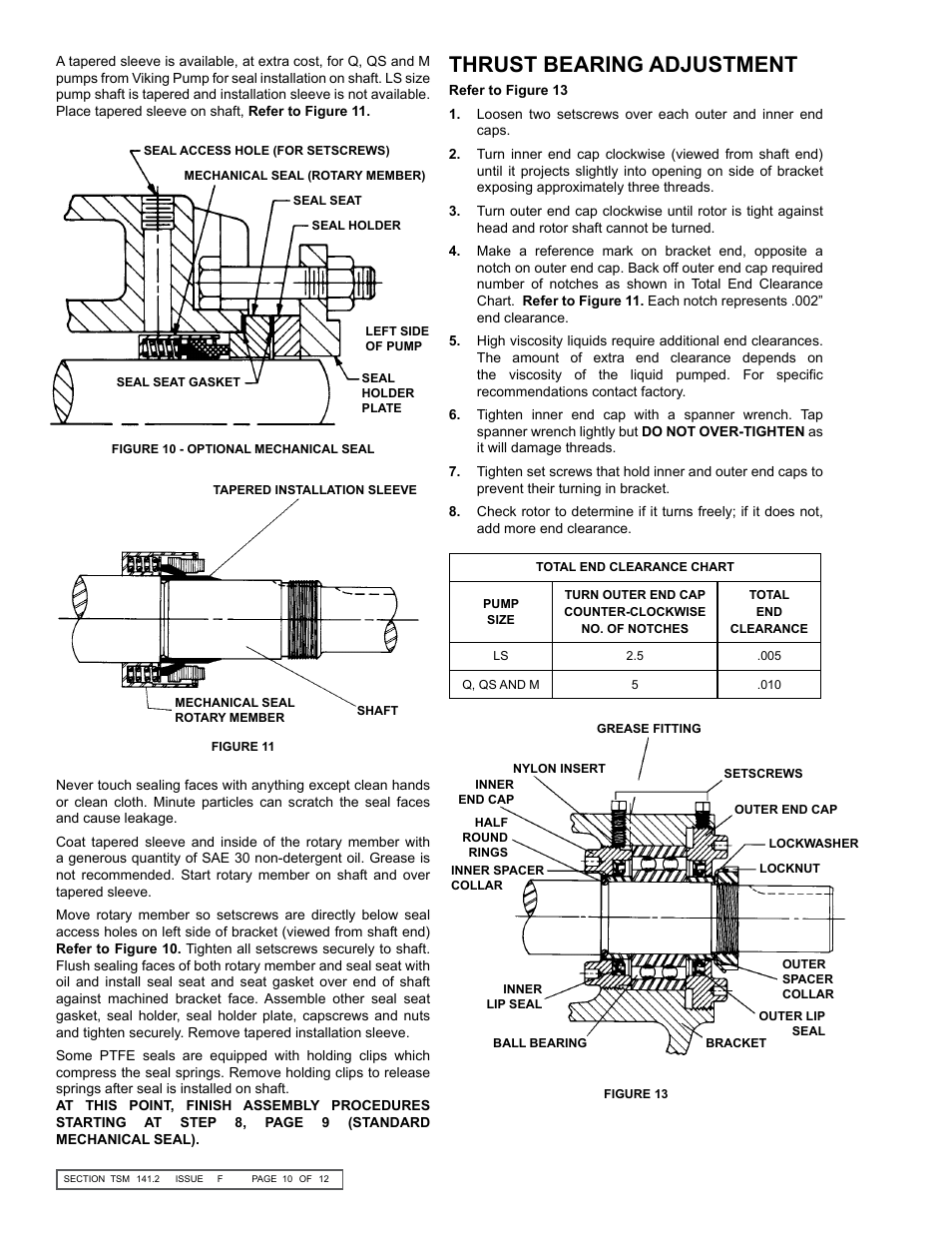 Thrust bearing adjustment | Viking Pump TSM141.2: LS-M 125/4125 User Manual | Page 10 / 12