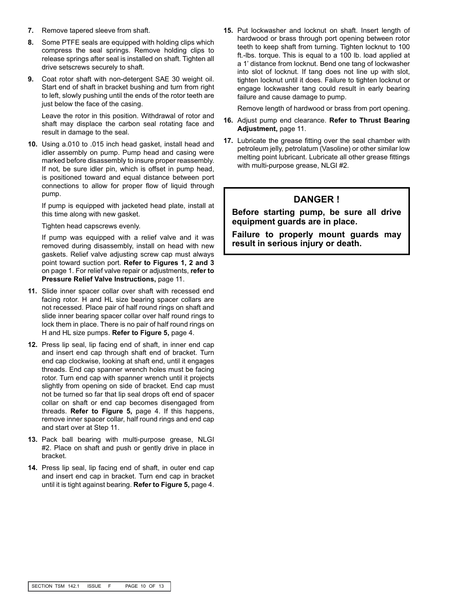 Danger | Viking Pump TSM142.1: H-LL 225/4225 User Manual | Page 10 / 14