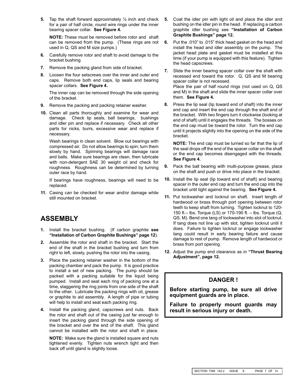 Assembly, Danger | Viking Pump TSM142.2: LS-M 225/4225 User Manual | Page 7 / 14