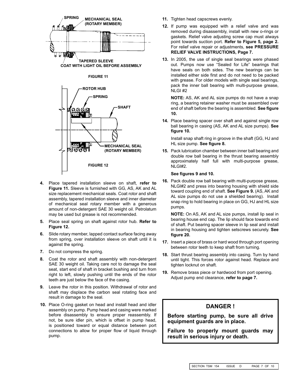 Danger | Viking Pump TSM154: GG-AL 493/4193 User Manual | Page 7 / 10