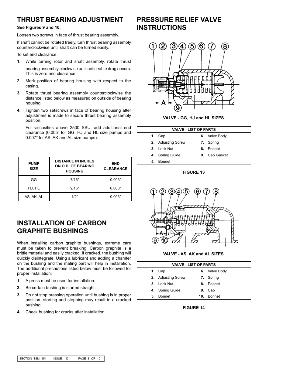 Thrust bearing adjustment | Viking Pump TSM154: GG-AL 493/4193 User Manual | Page 8 / 10