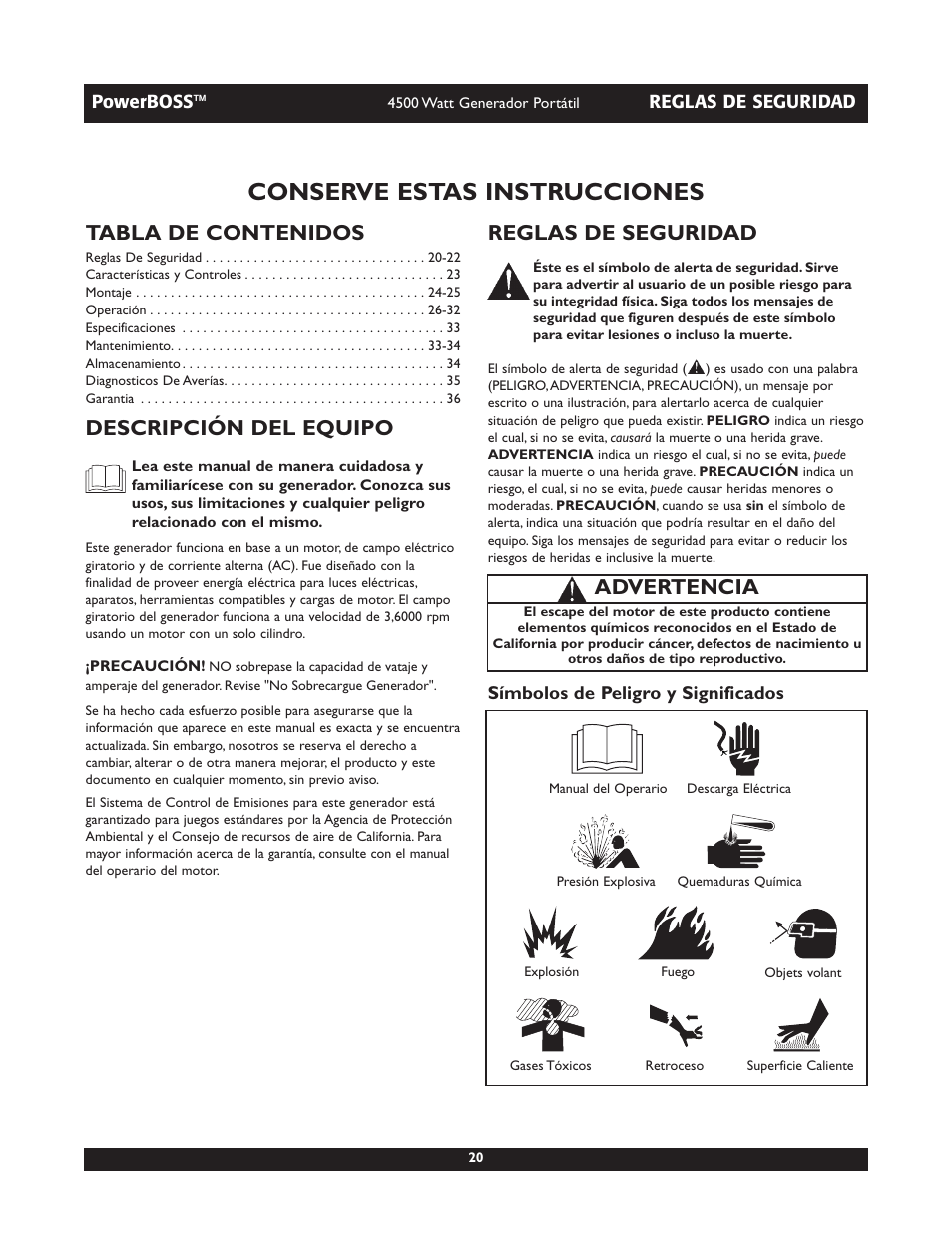 Briggs & Stratton POWERBOSS 01648-1 User Manual | Page 20 / 36