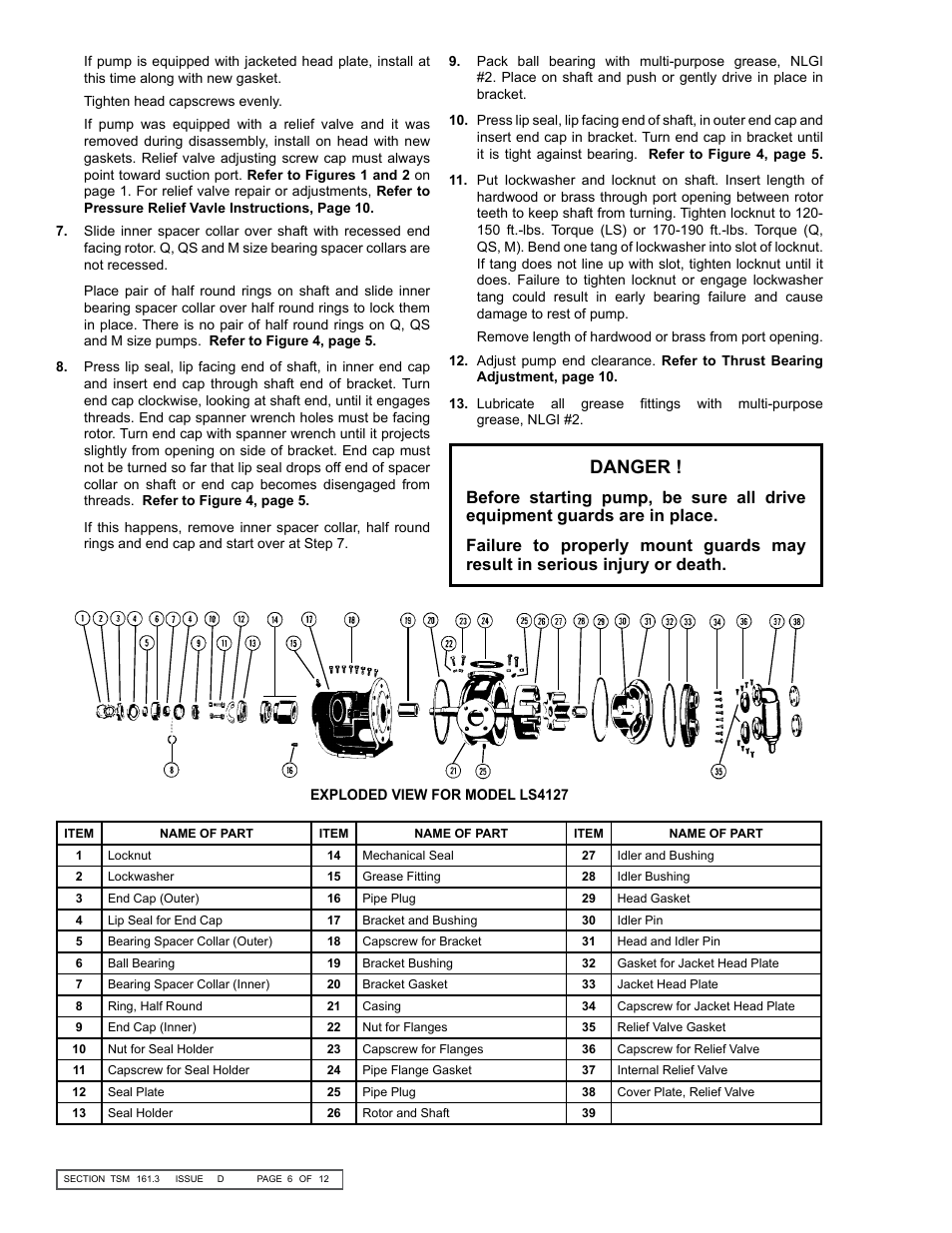 Danger | Viking Pump TSM161.3: LS-M 127/4127 User Manual | Page 6 / 12