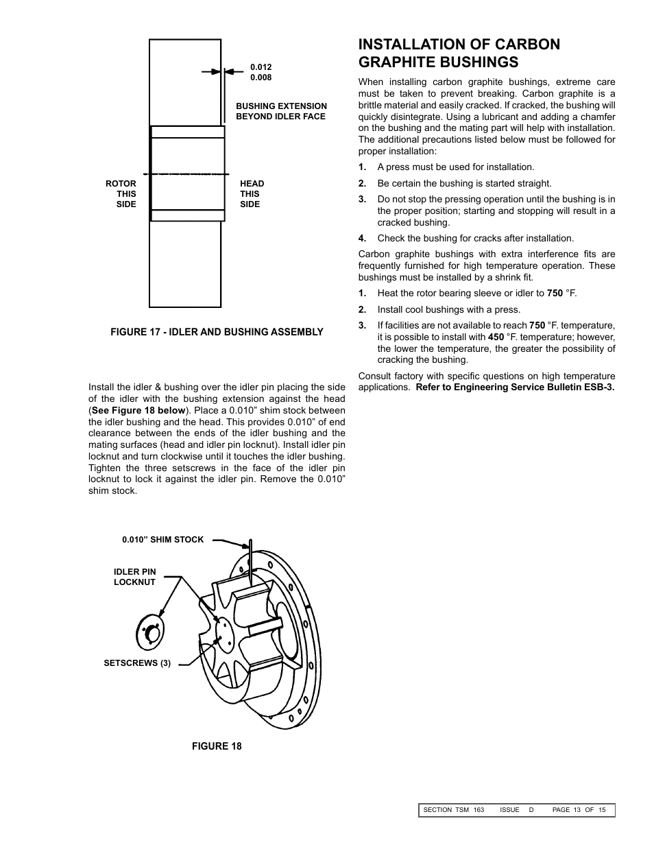 Installation of carbon graphite bushings | Viking Pump TSM163: N-R 337/4337 User Manual | Page 13 / 15