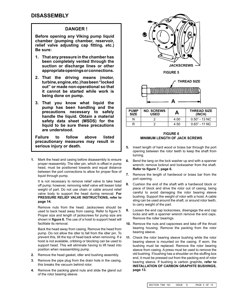 Disassembly | Viking Pump TSM163: N-R 337/4337 User Manual | Page 5 / 15