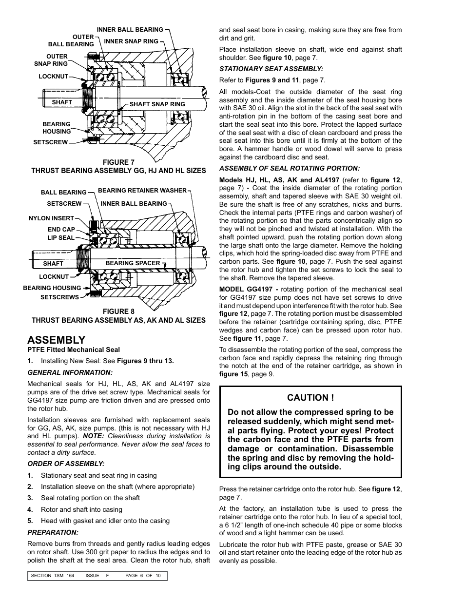 Assembly, Caution | Viking Pump TSM164: GG-AL 4197 User Manual | Page 6 / 10