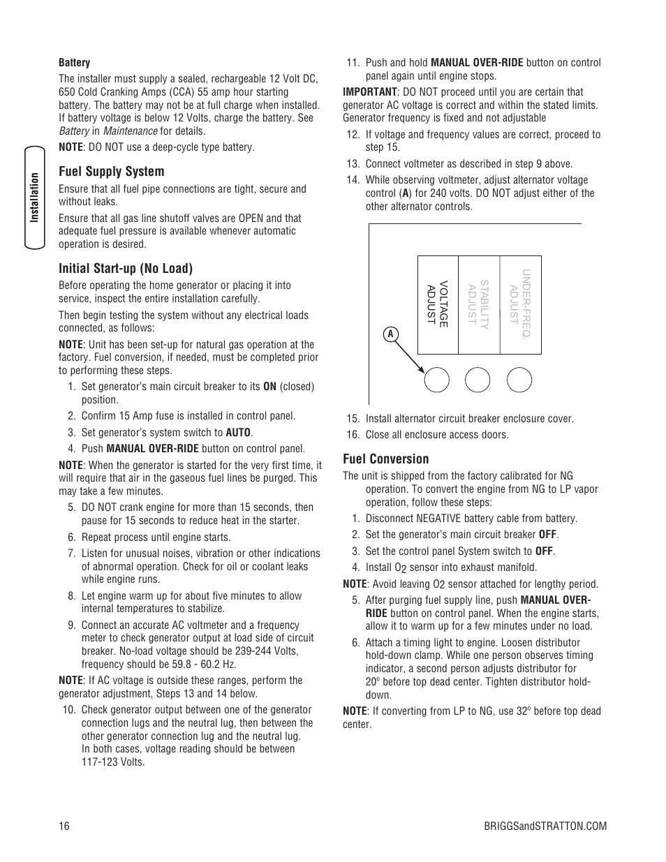 Briggs & Stratton 30000 SERIES User Manual | Page 16 / 60