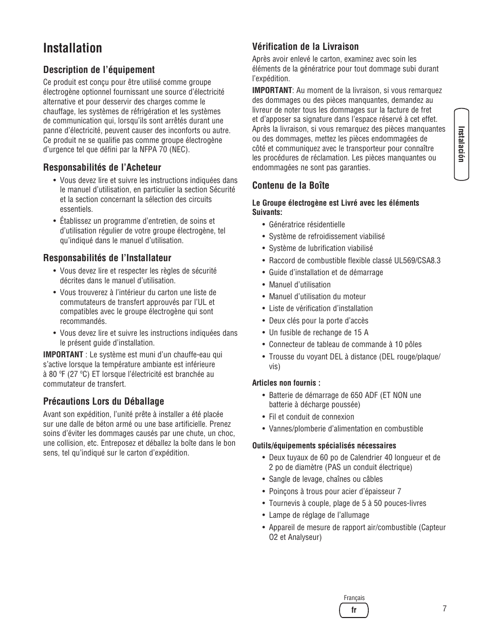 Installation | Briggs & Stratton 30000 SERIES User Manual | Page 47 / 60