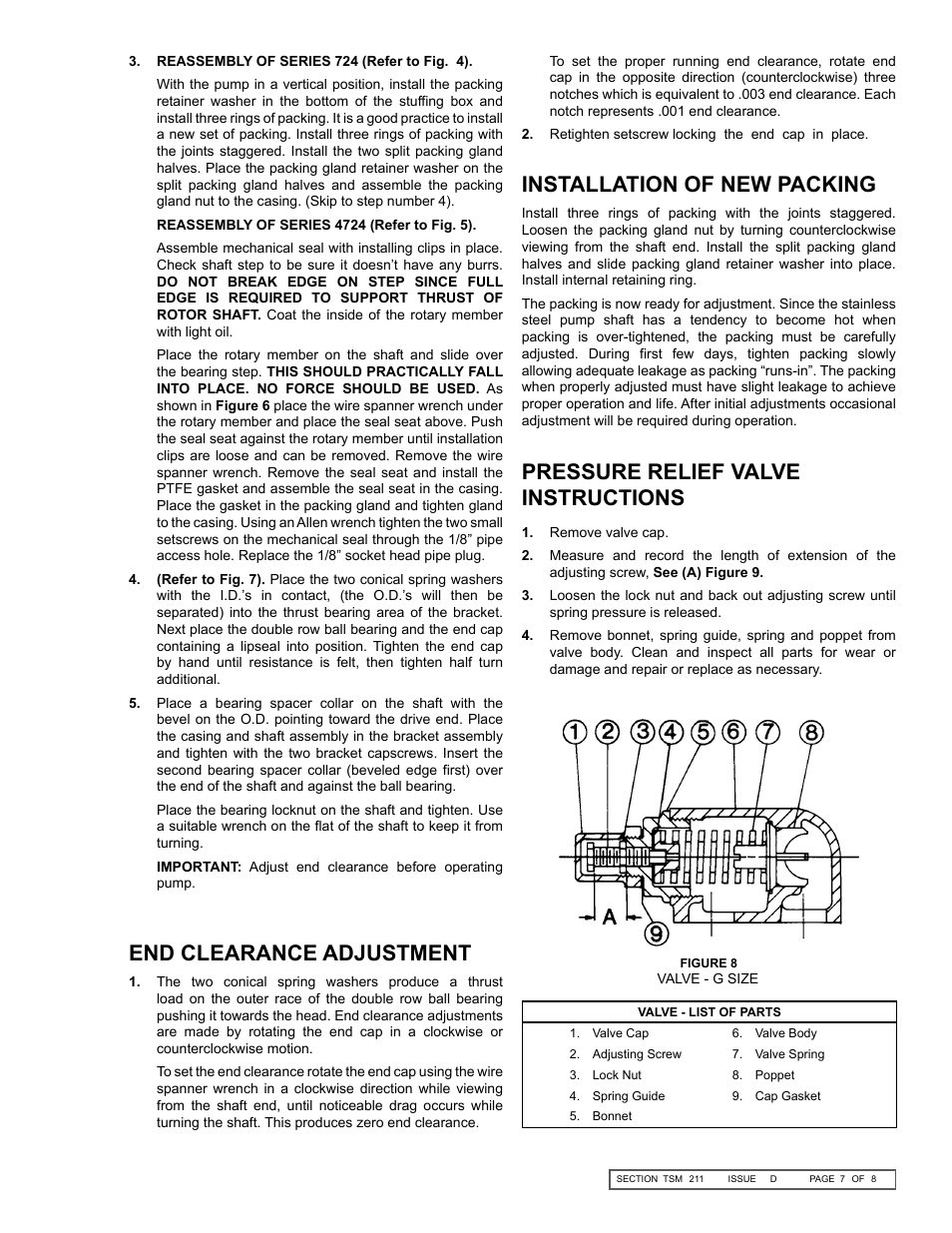 Pressure relief valve instructions | Viking Pump TSM211: F-G 724/4724 User Manual | Page 7 / 8