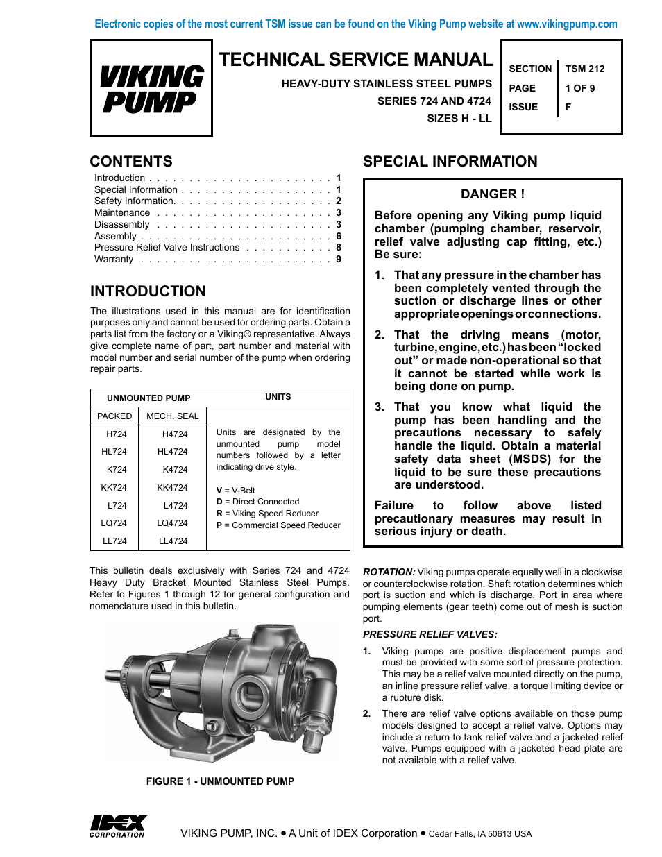 Viking Pump TSM212: H-LL 724/4724 User Manual | 9 pages