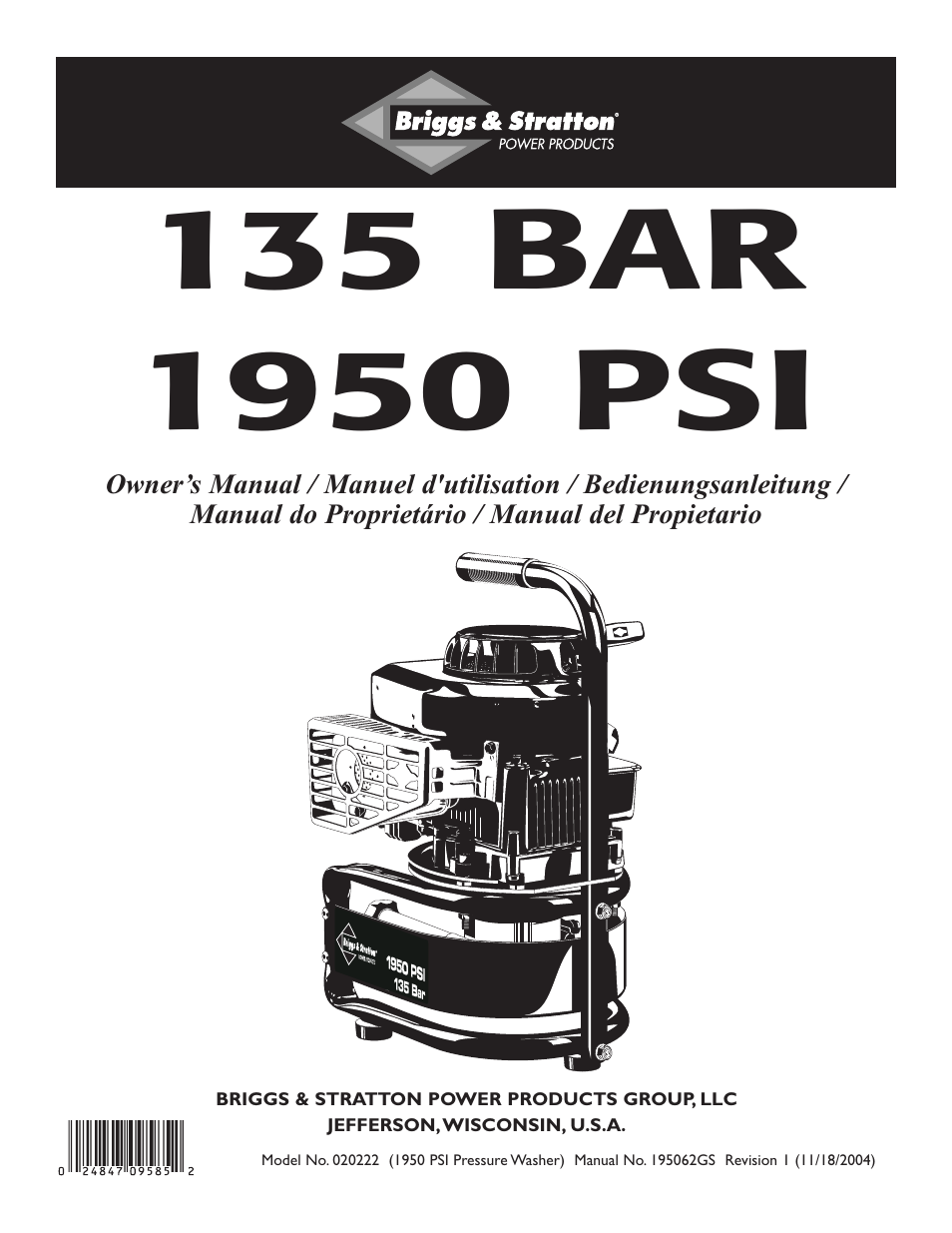 Briggs & Stratton 20222 User Manual | 80 pages