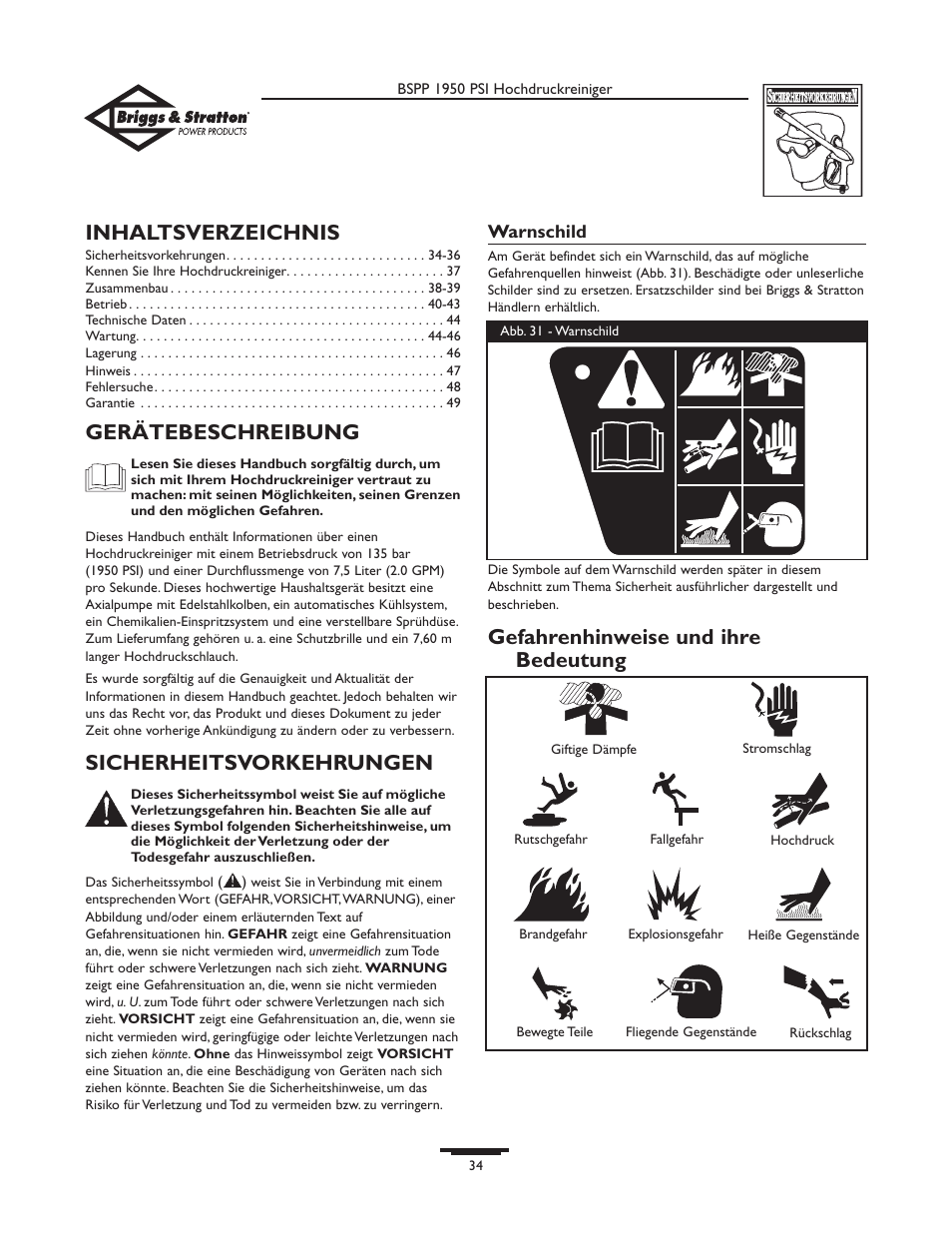 Briggs & Stratton 20222 User Manual | Page 34 / 80