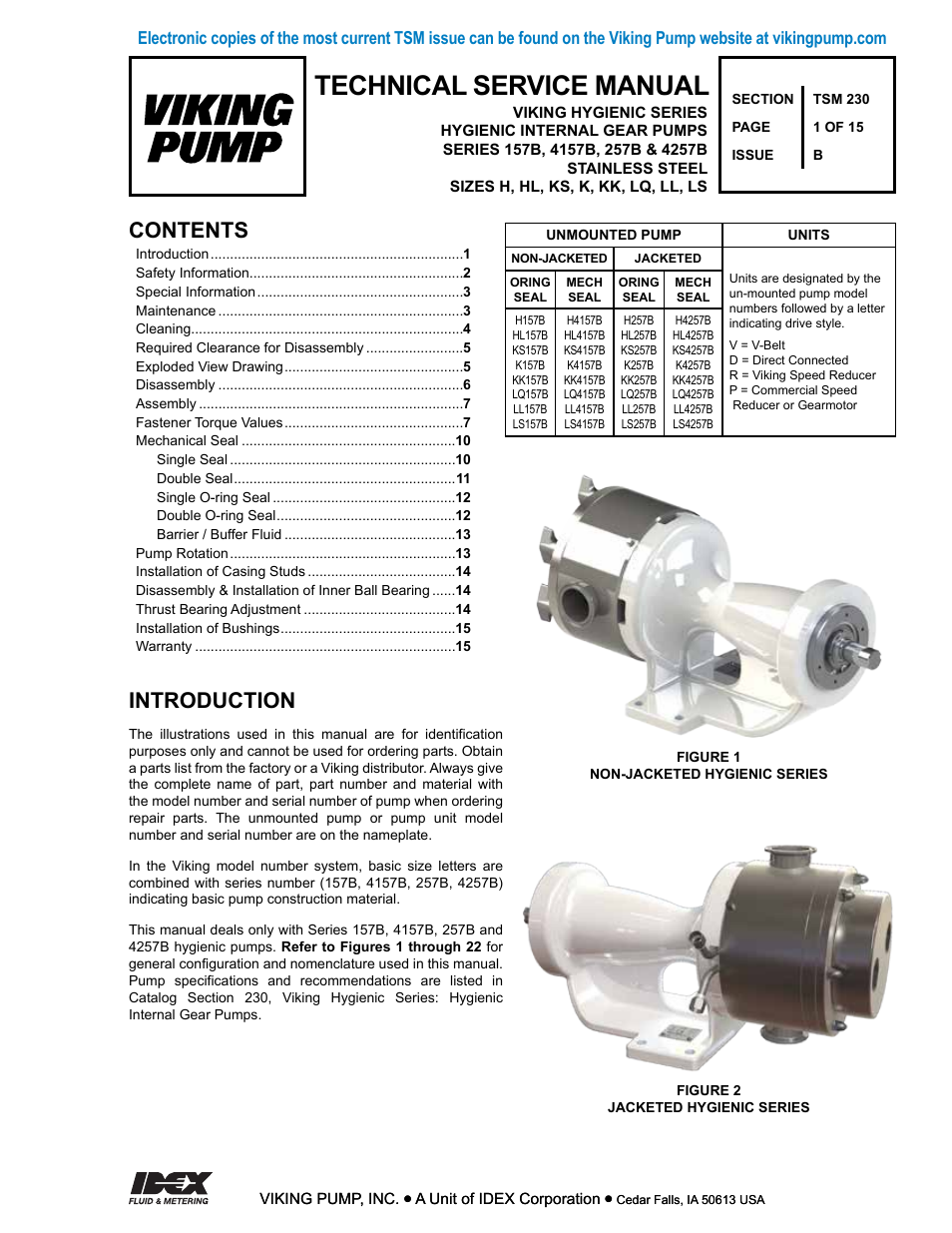 Viking Pump TSM230: Hygienic Series User Manual | 15 pages