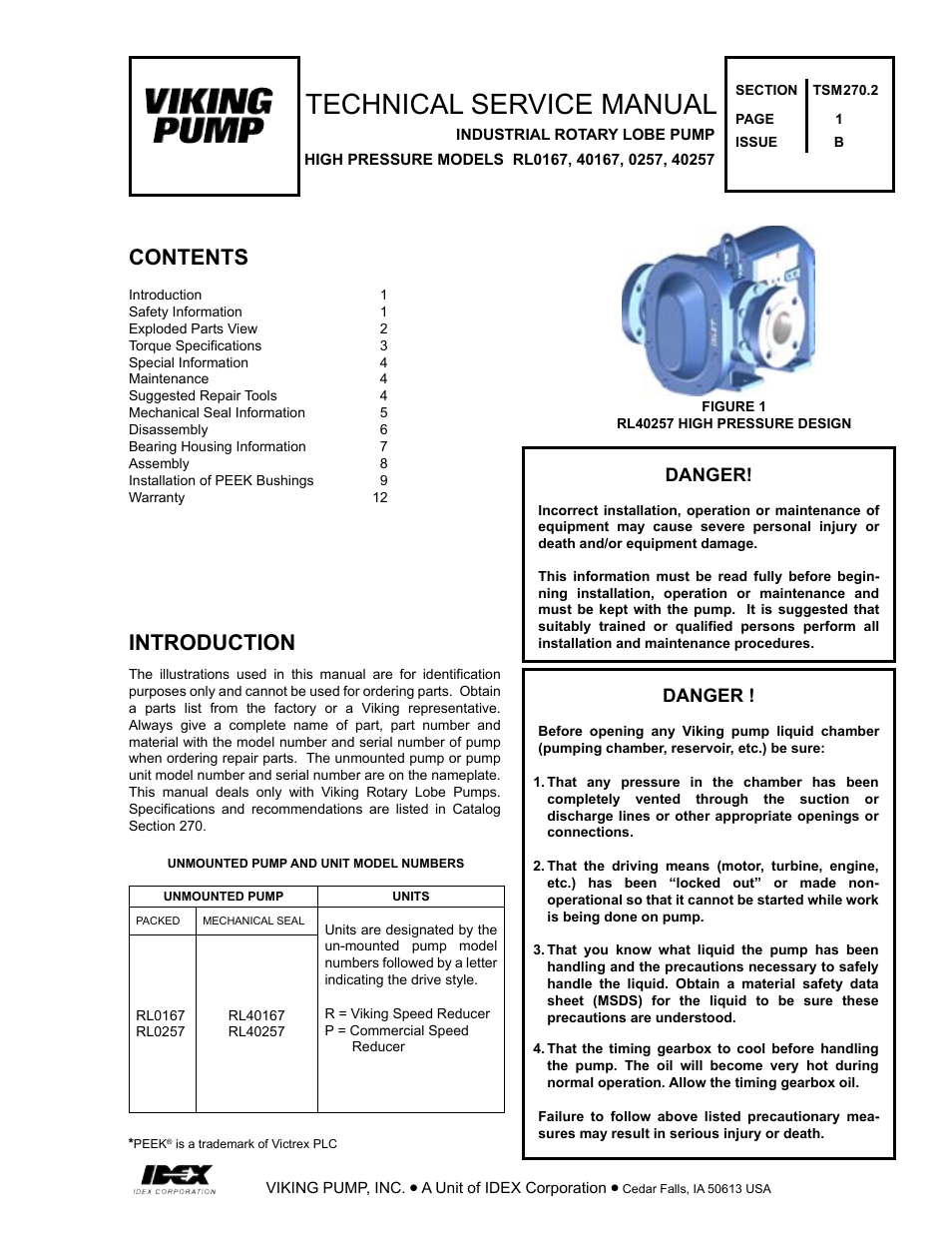 Viking Pump TSM270.2: RL 16 and 25 High Pressure User Manual | 12 pages