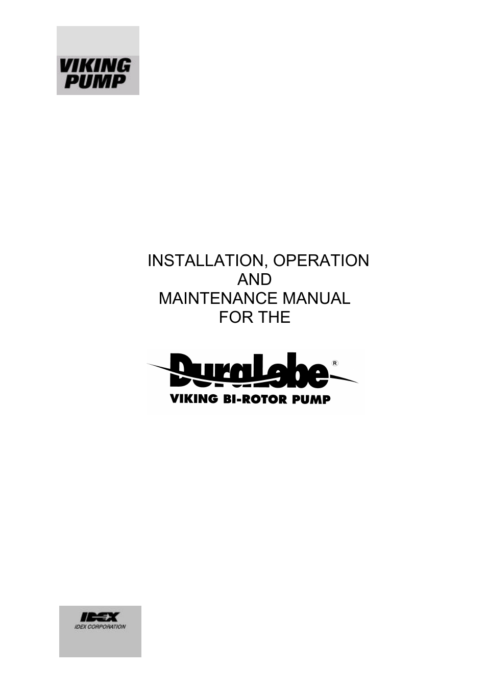 Viking Pump TSM280: Duralobe (Discontinued) User Manual | 78 pages