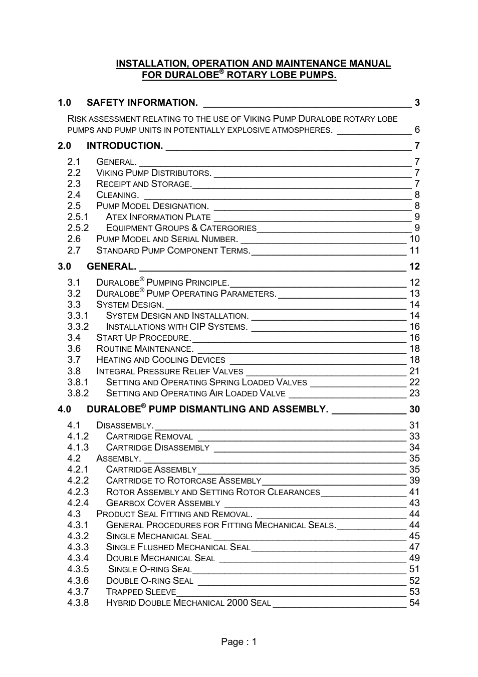 Viking Pump TSM280: Duralobe (Discontinued) User Manual | Page 3 / 78