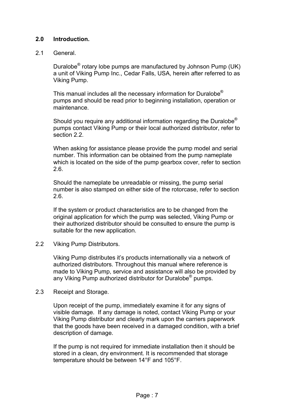 Viking Pump TSM280: Duralobe (Discontinued) User Manual | Page 9 / 78