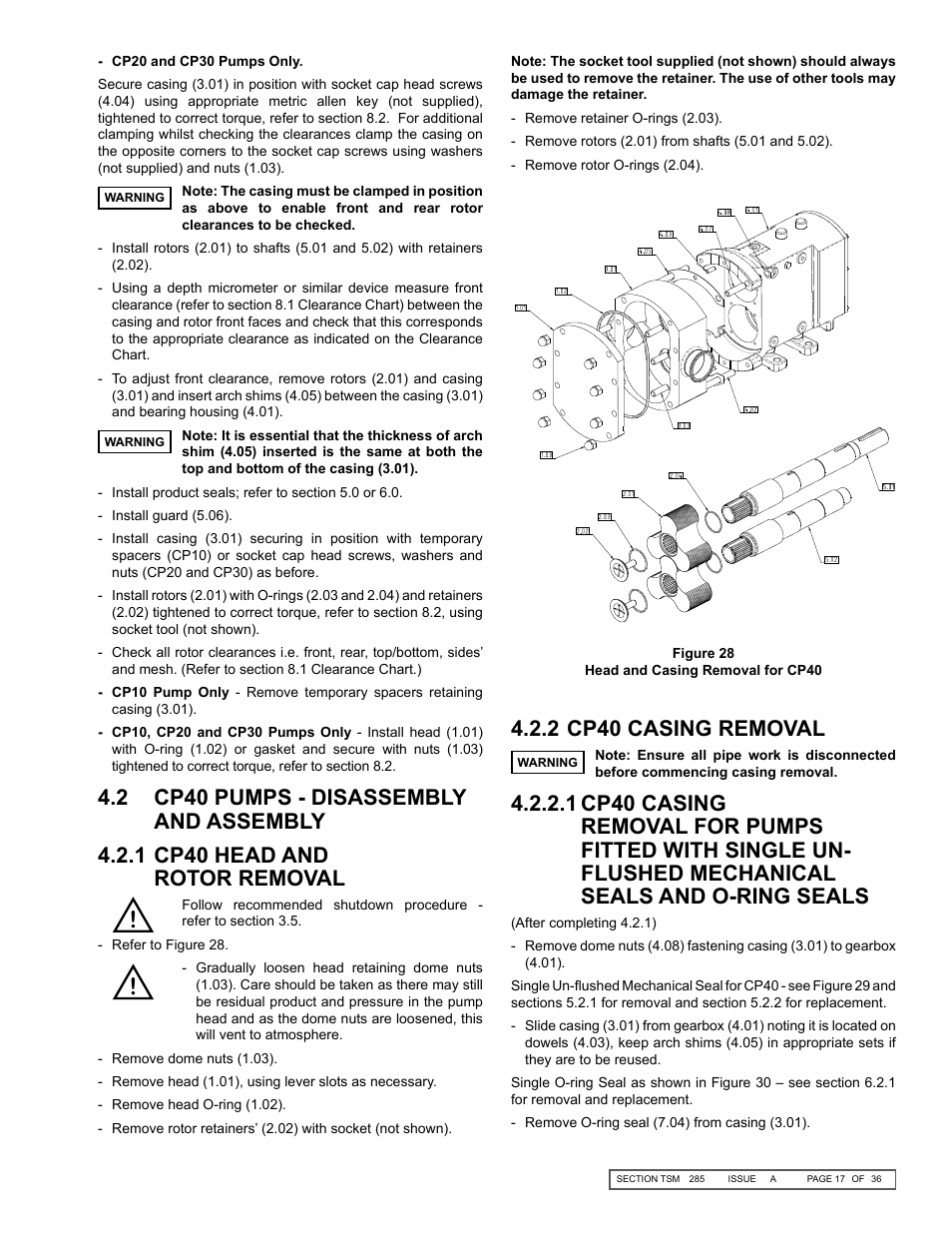 2 cp40 casing removal | Viking Pump TSM285: Classic+ Lobe Pump User Manual | Page 17 / 36