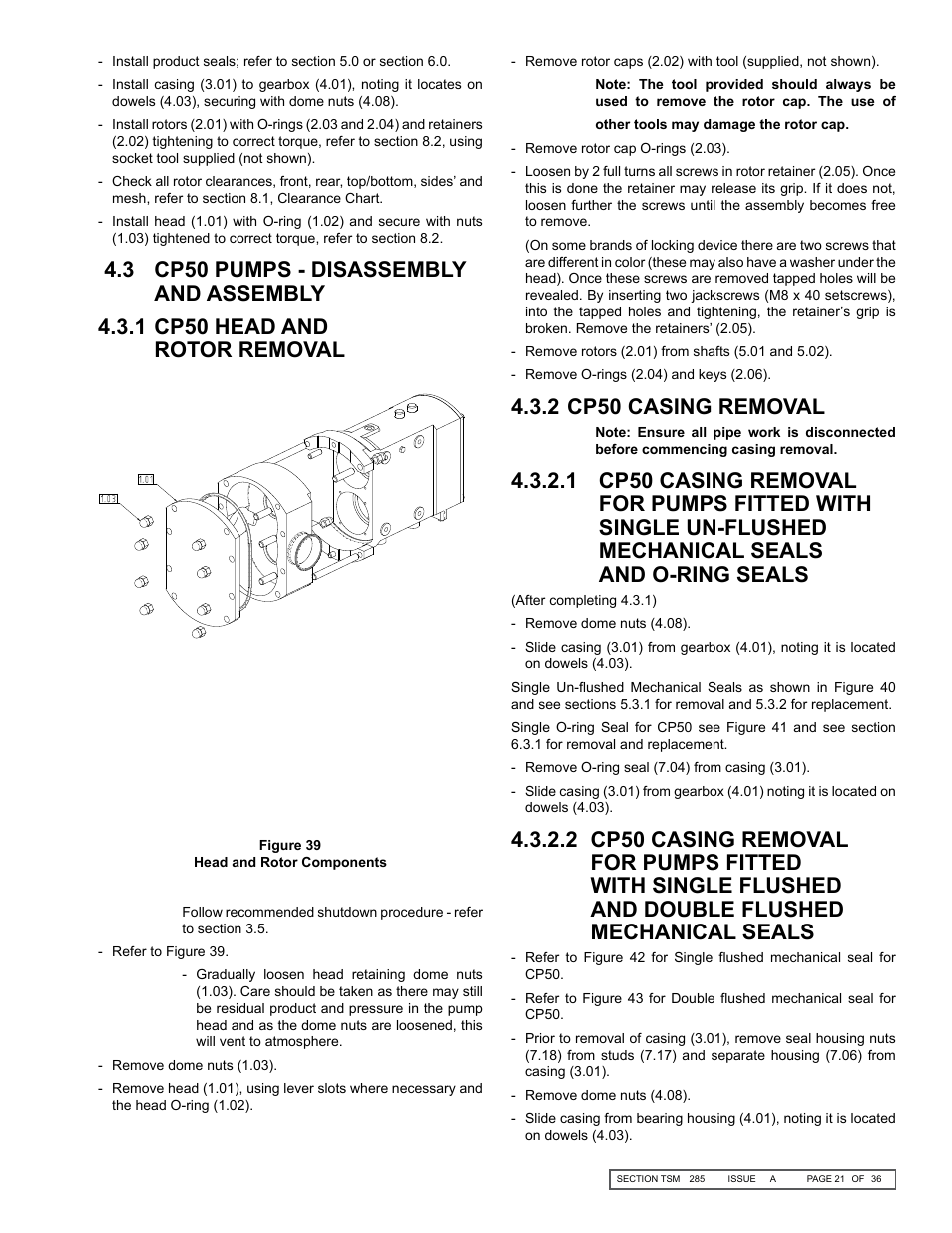 2 cp50 casing removal | Viking Pump TSM285: Classic+ Lobe Pump User Manual | Page 21 / 36