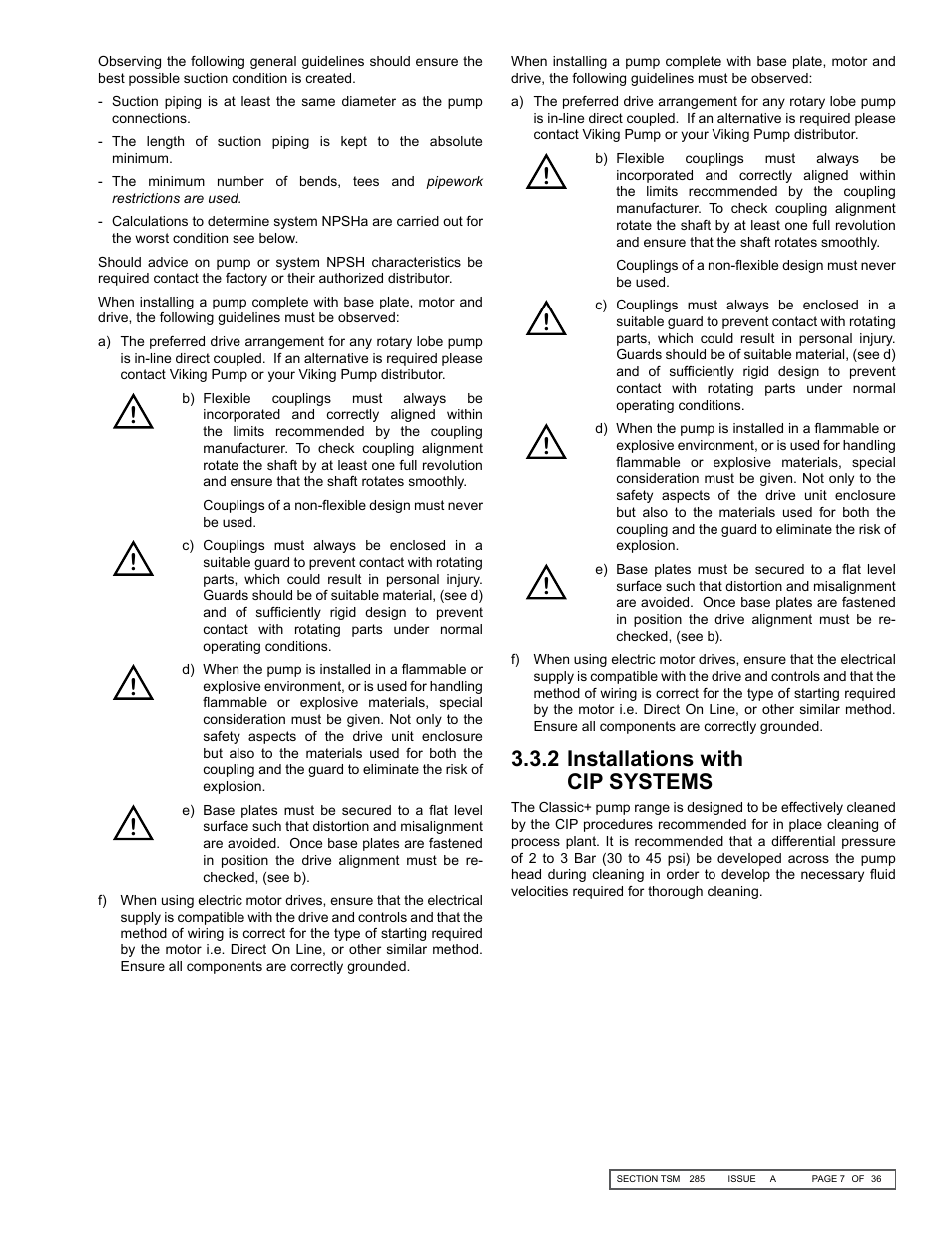 2 installations with cip systems | Viking Pump TSM285: Classic+ Lobe Pump User Manual | Page 7 / 36