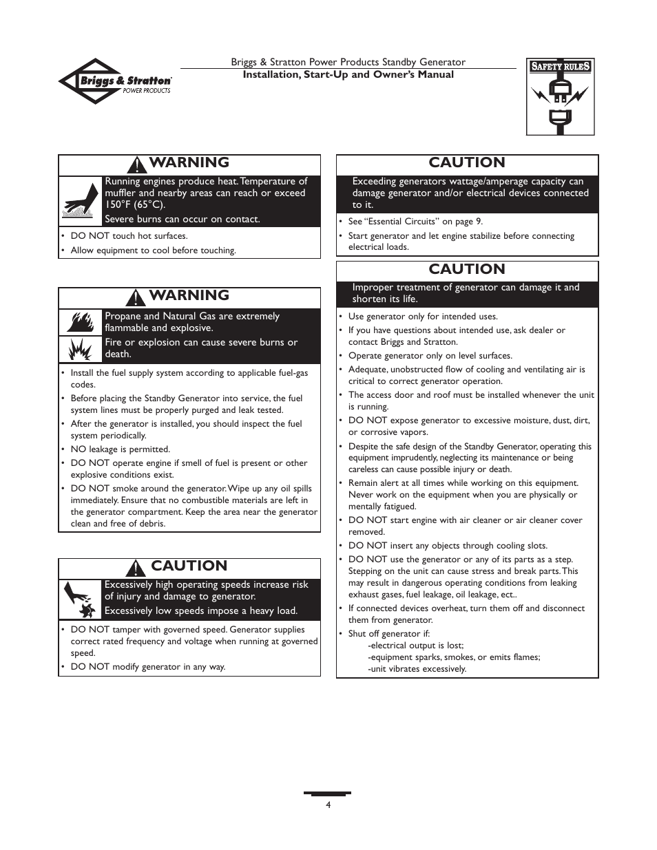 Introduction, Location, Caution | Warning | Briggs & Stratton 01897-0 User Manual | Page 4 / 84