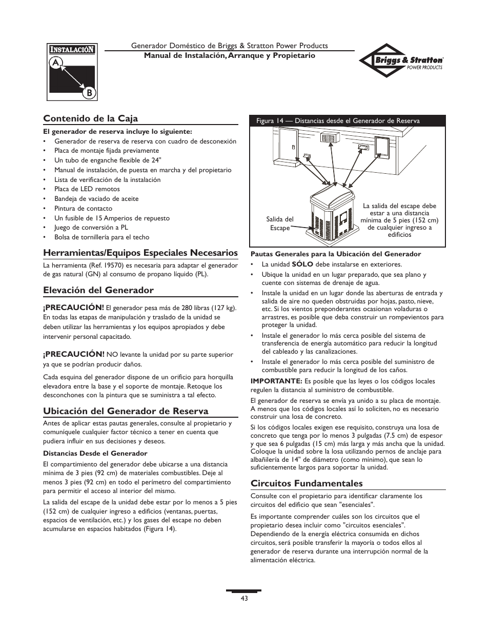 Briggs & Stratton 01897-0 User Manual | Page 43 / 84